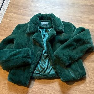 Blank NYC Green Faux Fur Jacket